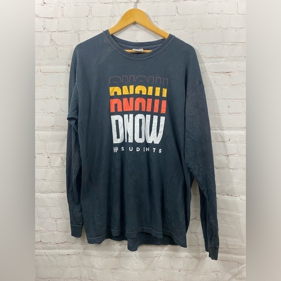 Comfort Colors Tee Mens Size Large Black Faded DNOW Students Graphic Grunge Top - Picture 1 of 7